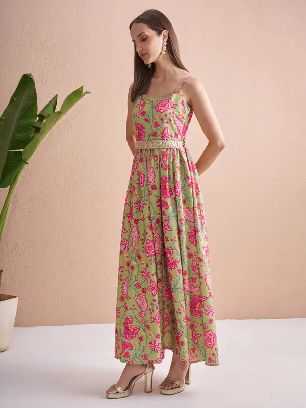 Printed Fit and Flare Dress