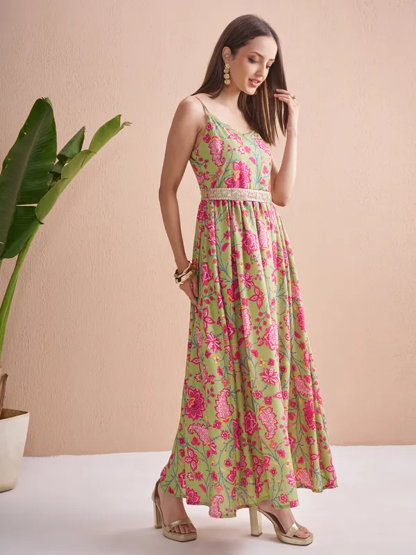 Printed Fit and Flare Dress