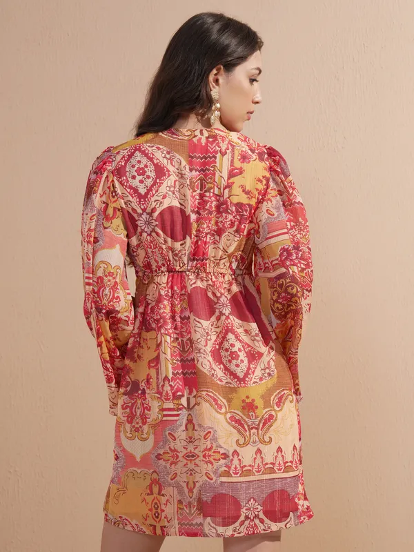 Printed Fit And Flare Dress