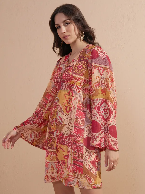 Printed Fit And Flare Dress