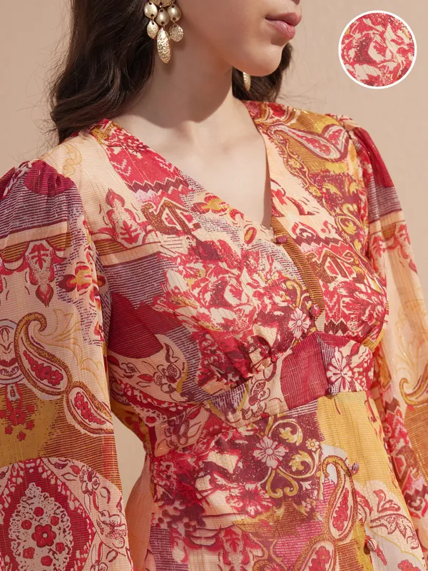 Printed Fit And Flare Dress