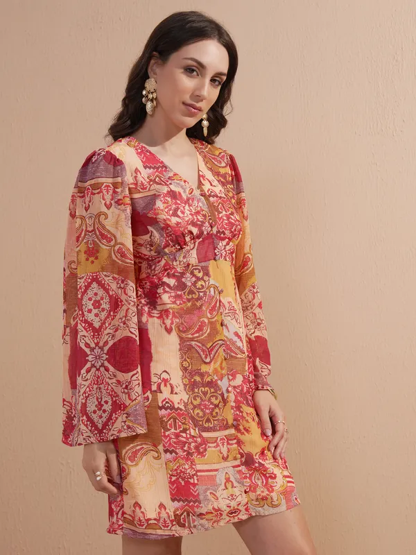 Printed Fit And Flare Dress