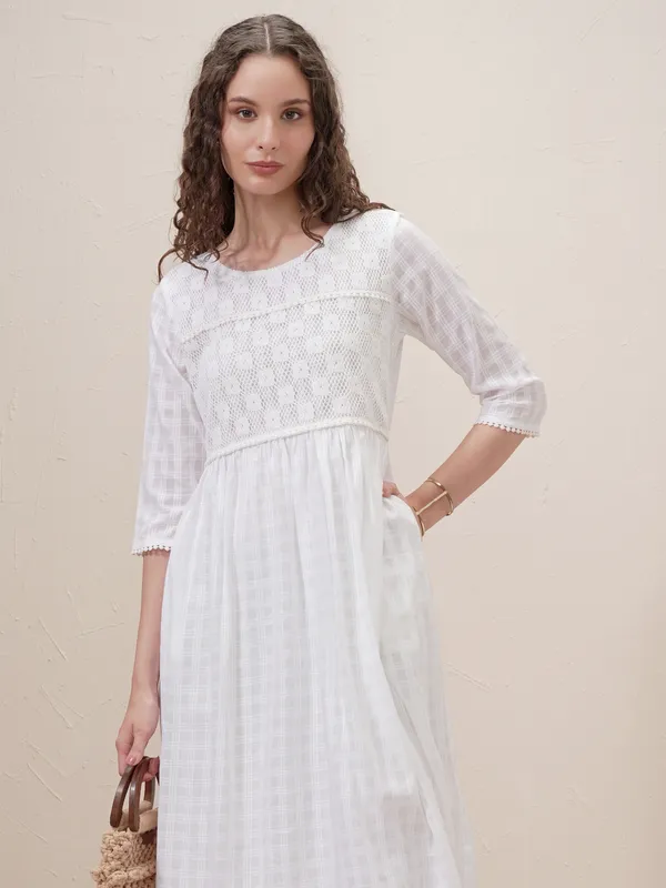 Self Design A-Line Dress