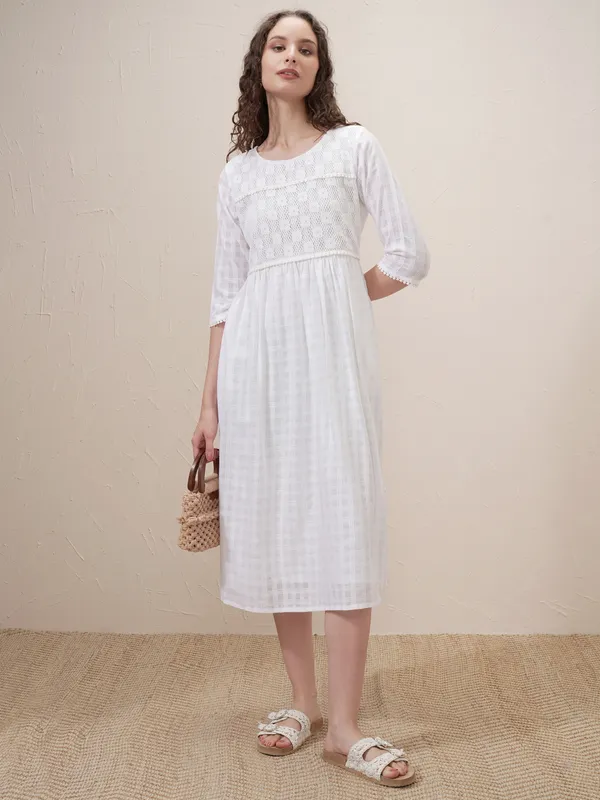 Self Design A-Line Dress