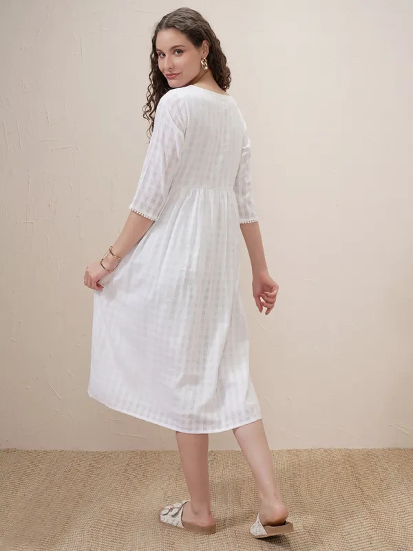 Self Design A-Line Dress