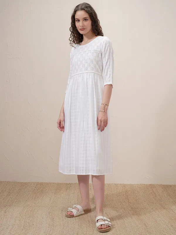 Self Design A-Line Dress