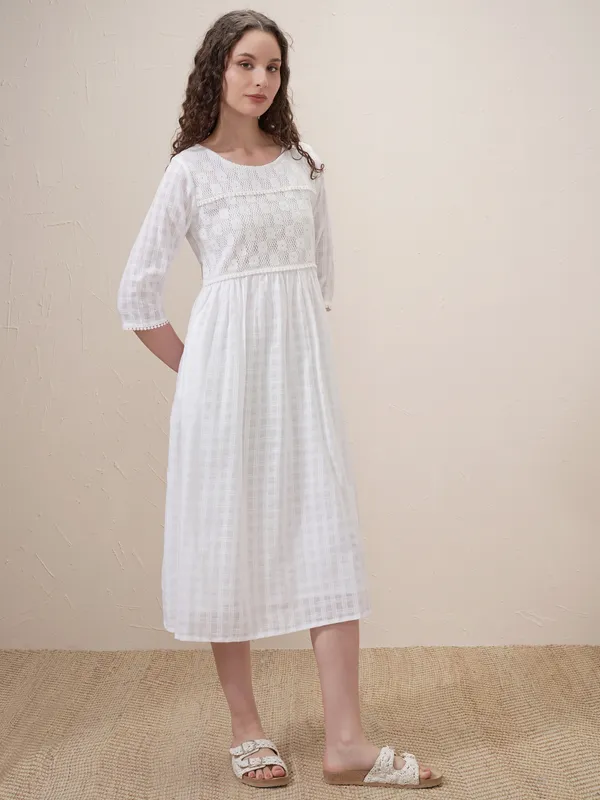 Self Design A-Line Dress