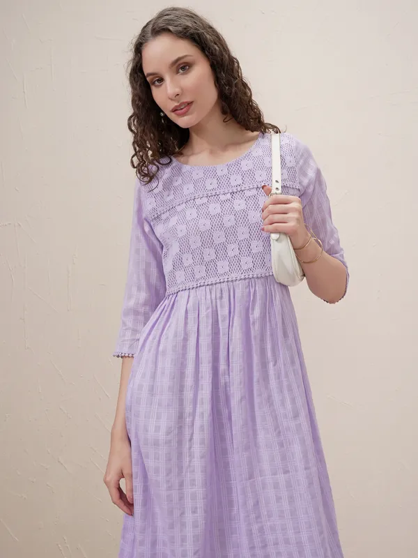 Self Design A-Line Dress