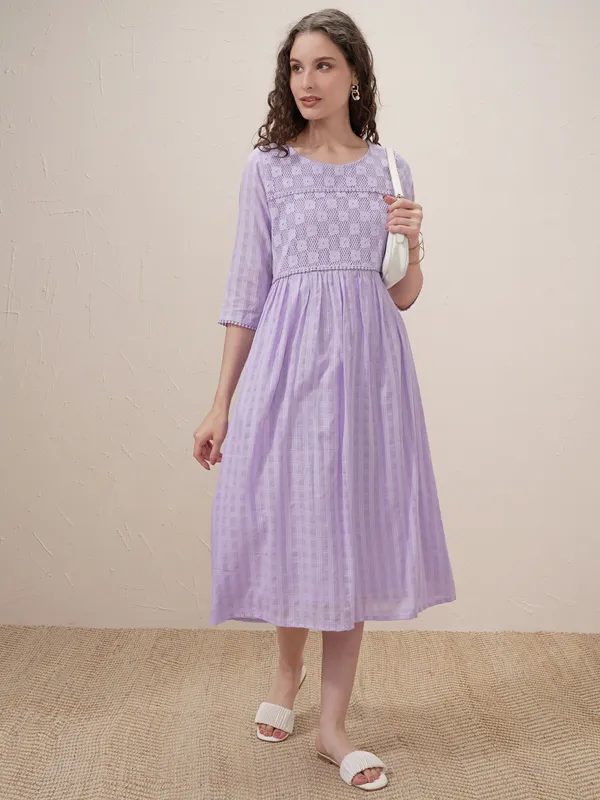 Self Design A-Line Dress