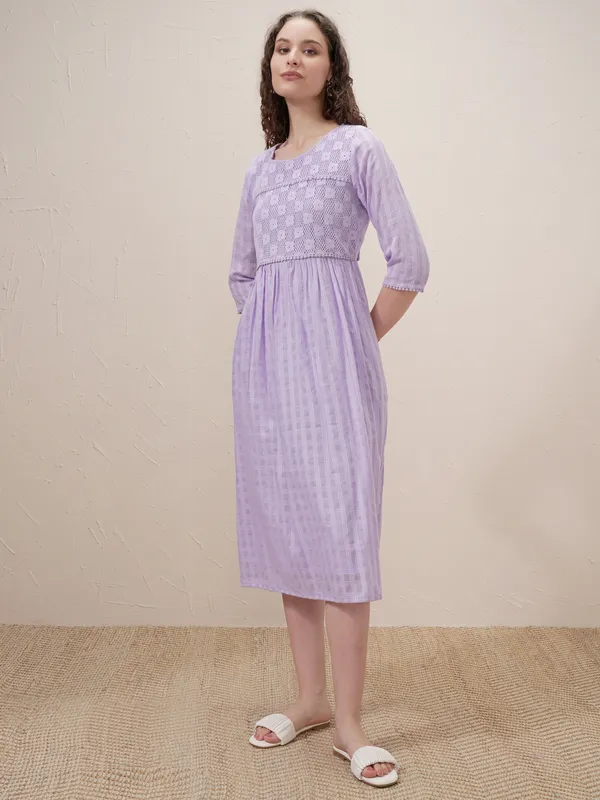 Self Design A-Line Dress