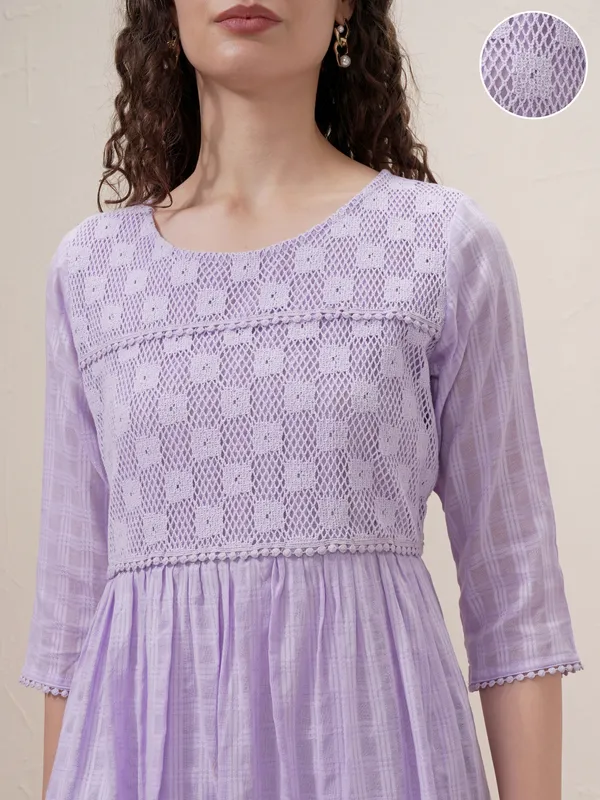 Self Design A-Line Dress