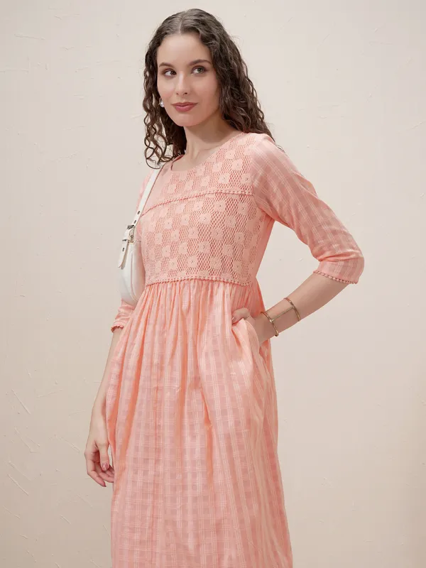 Self Design A-Line Dress