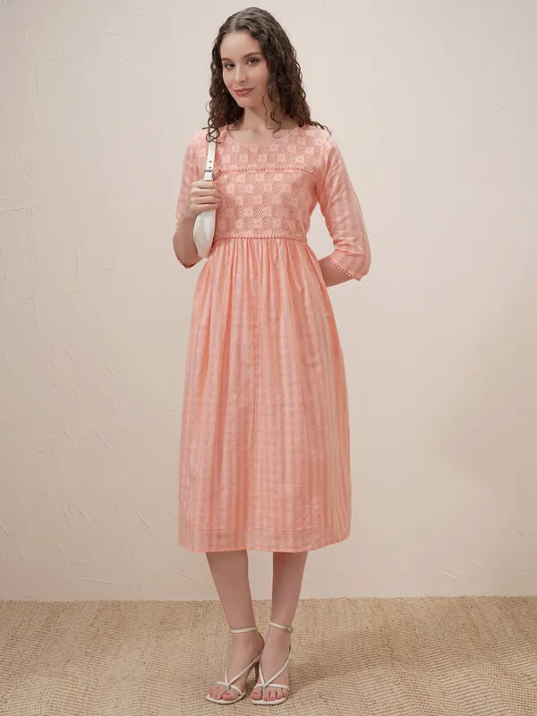 Self Design A-Line Dress