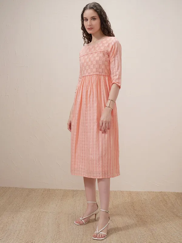 Self Design A-Line Dress