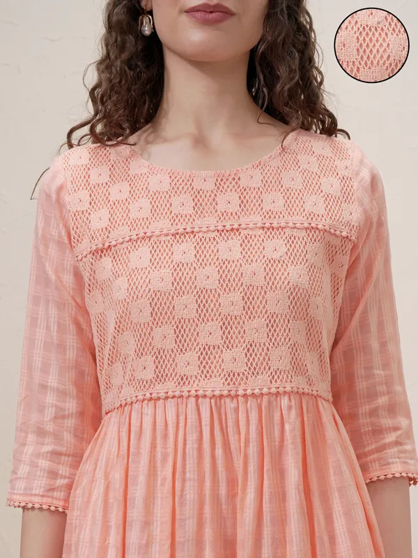 Self Design A-Line Dress