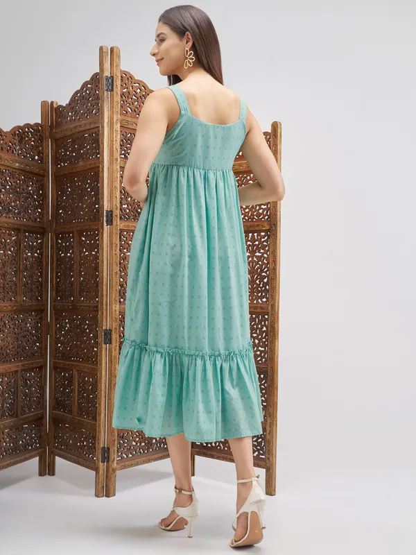 Vishudh Women Blue Printed Maxi Dress