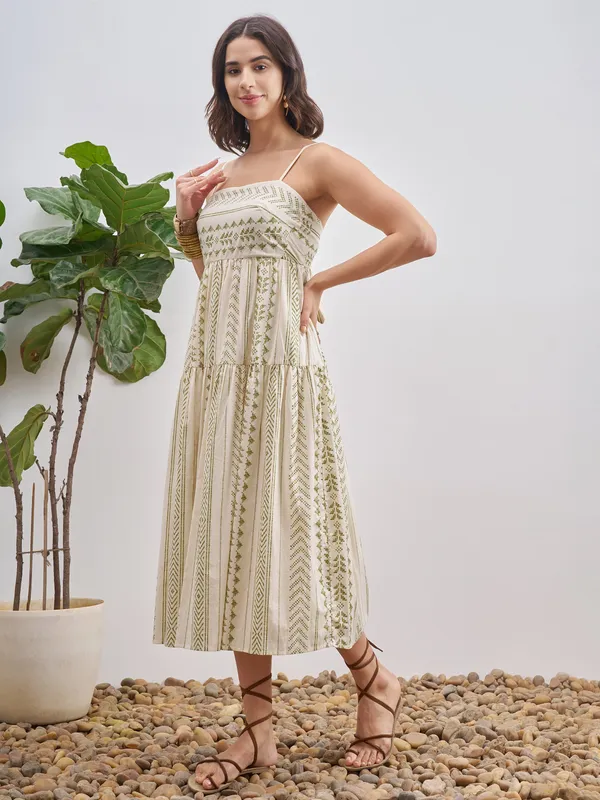 Self Design A-Line Dress