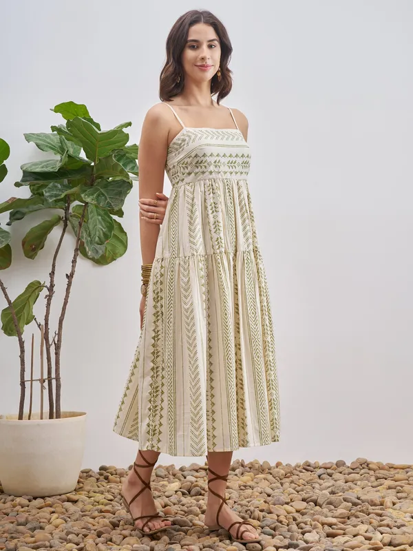 Self Design A-Line Dress