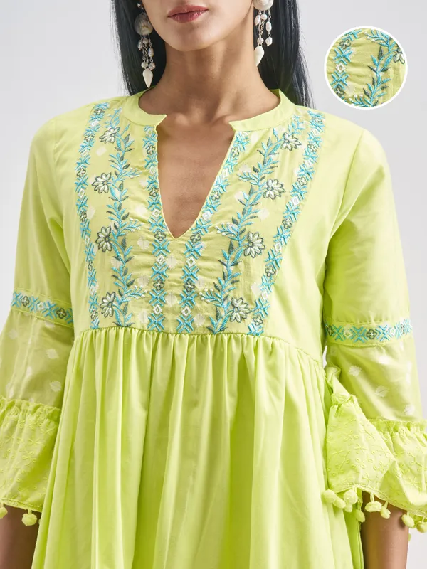 Embroidered Fit and Flare Dress