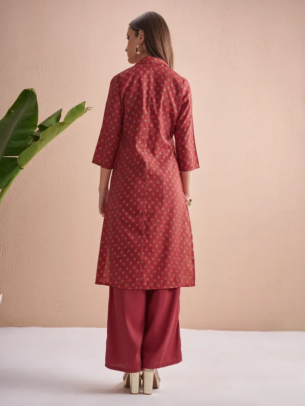 Vishudh Women Red Top With Palazzos