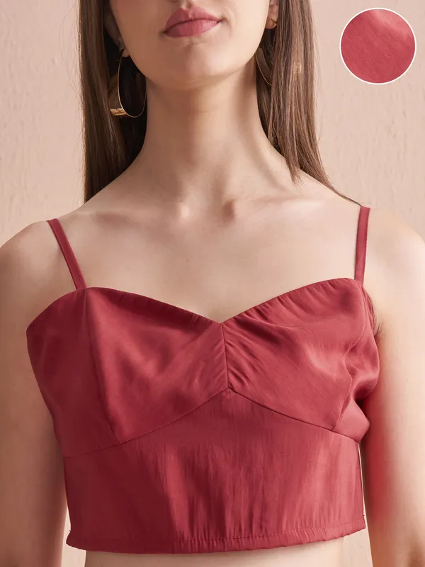 Vishudh Women Red Top With Palazzos