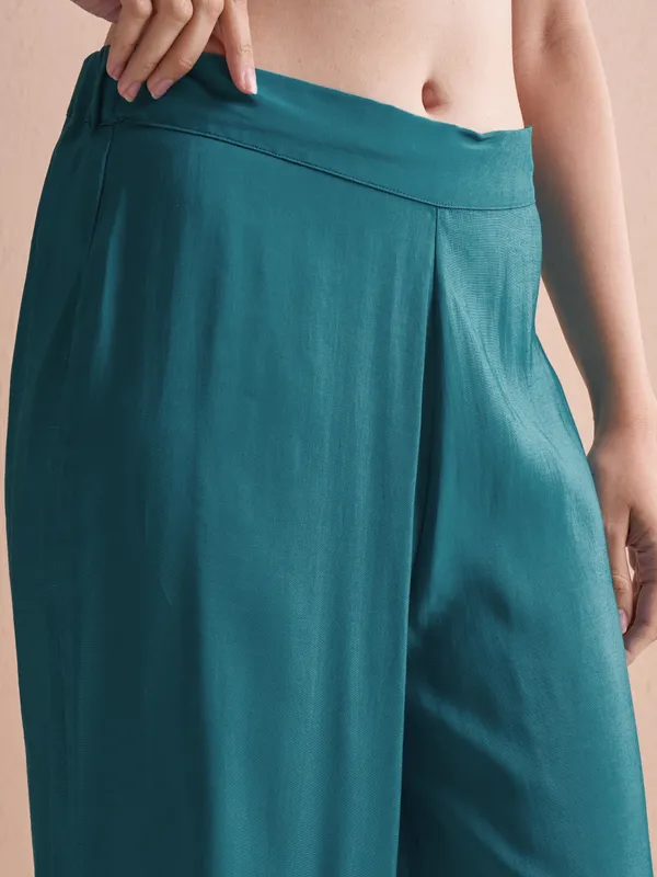 Vishudh Women Blue Top With Palazzos