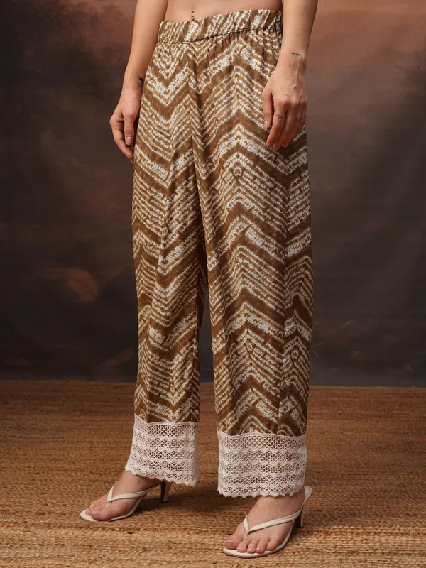 Vishudh Women Coffee Brown Tunic With Trouser Co-Ords