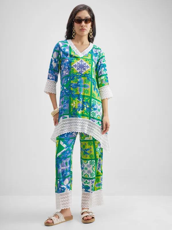 Vishudh Women Multi Top With Trouser Co-Ords