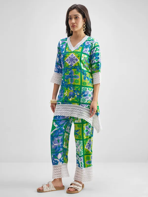 Vishudh Women Multi Top With Trouser Co-Ords