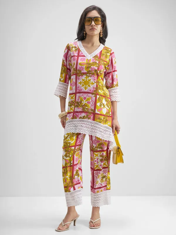Vishudh Women Multi Top With Trouser Co-Ords