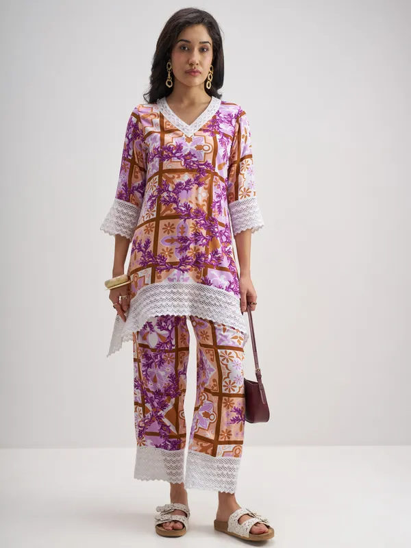 Vishudh Women Multi Top With Trouser Co-Ords