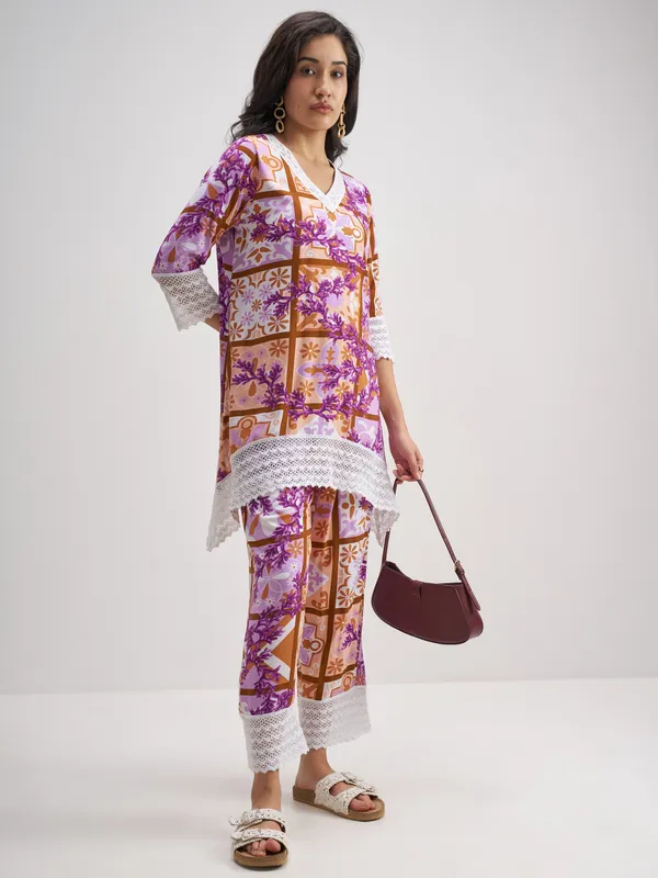 Vishudh Women Multi Top With Trouser Co-Ords