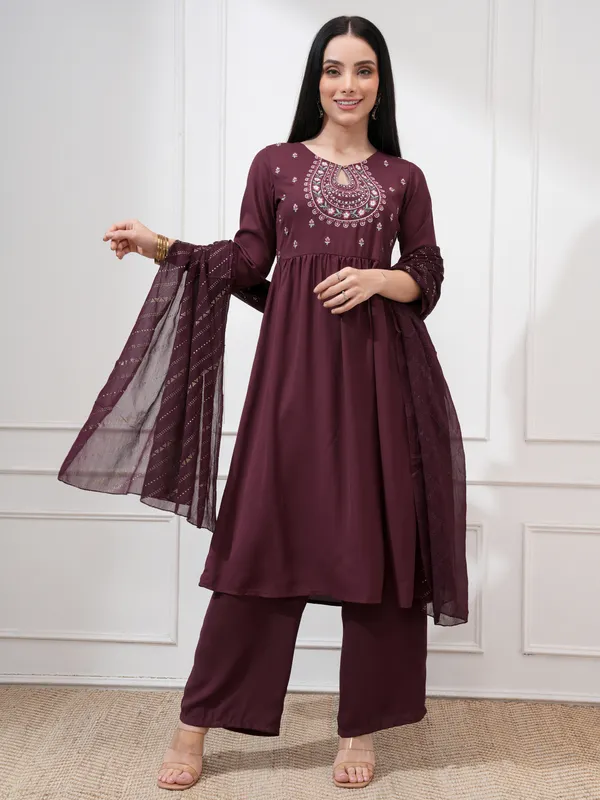 Women Kurta With Palazzo And Dupatta