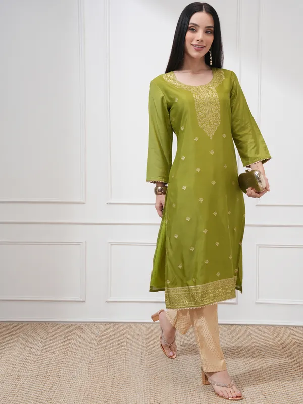 Vishudh Women Beige Printed Regular Fit Casual Trouser