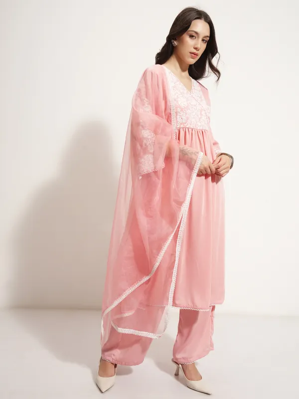 Women Kurta With Trouser And Dupatta