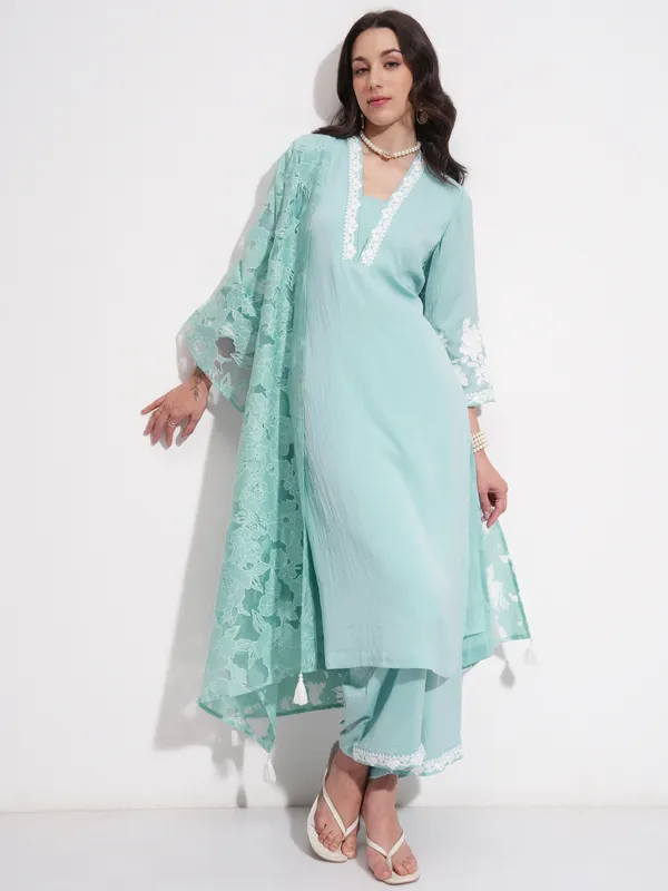 Women Kurta With Trouser And Dupatta