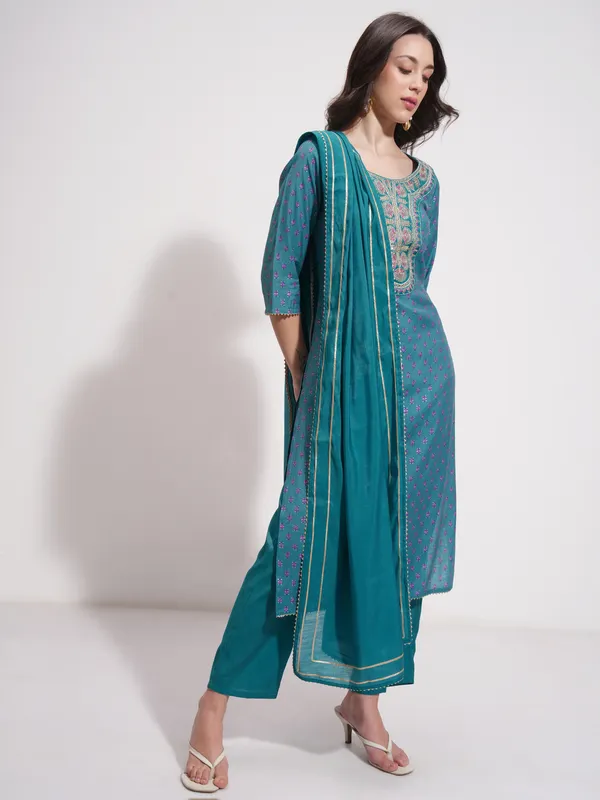 Women Kurta With Trouser And Dupatta