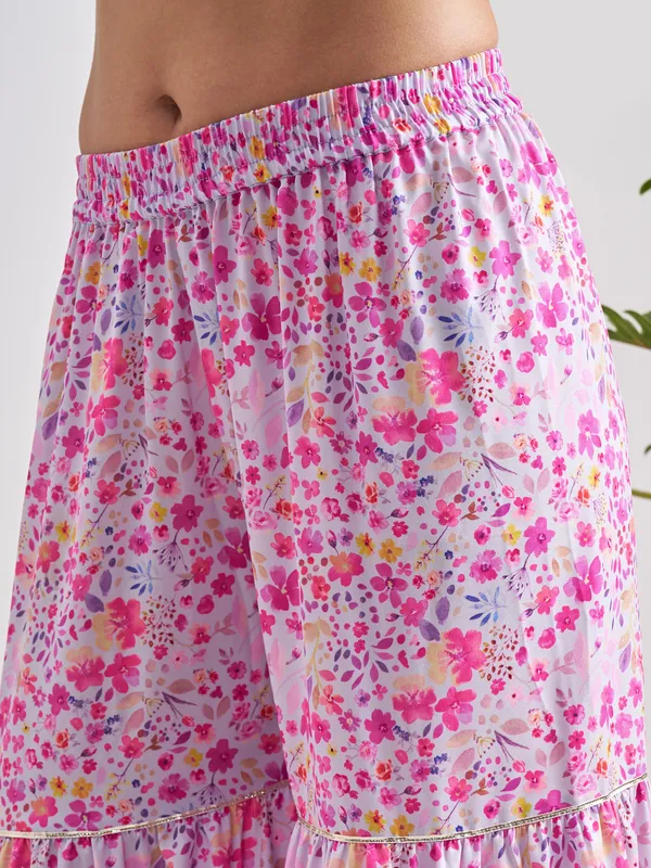 Vishudh Women Multi Printed Kurta With Sharara And Dupatta