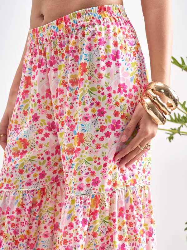 Vishudh Women Multi Printed Kurta With Sharara And Dupatta