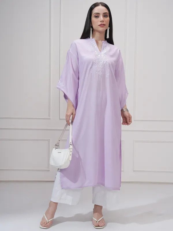 Embroidered A-Line Kurta