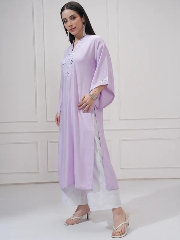 Embroidered A-Line Kurta