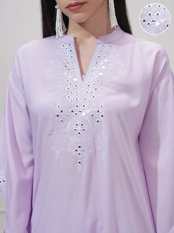 Embroidered A-Line Kurta