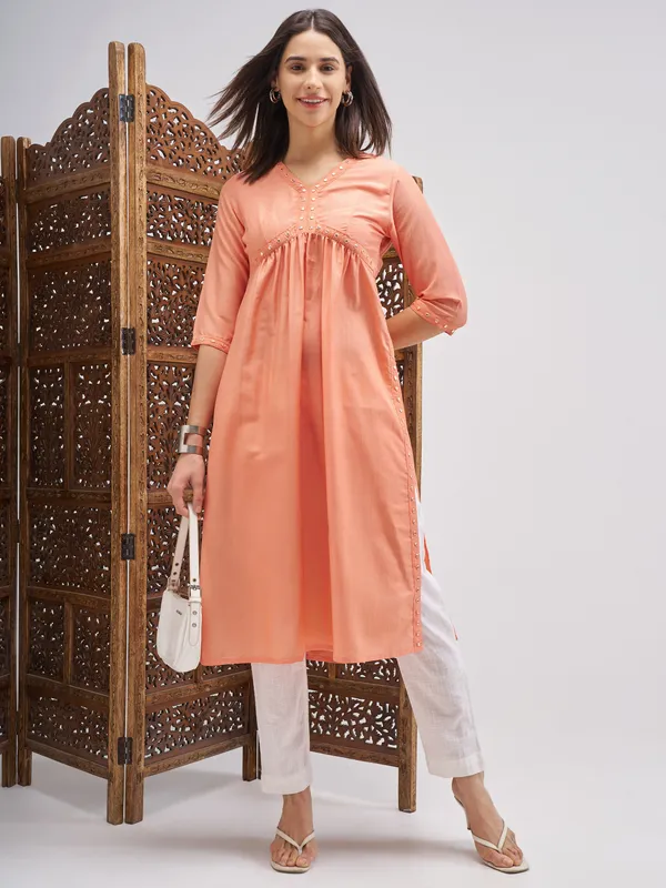 Embroidered Straight Kurta