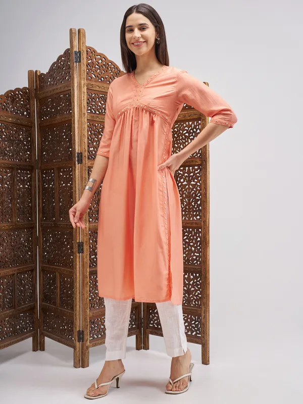 Embroidered Straight Kurta
