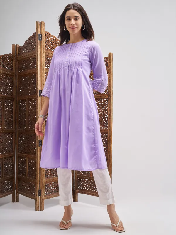 Embroidered A-Line Kurta