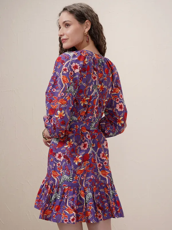 Printed Drop-Waist Dress