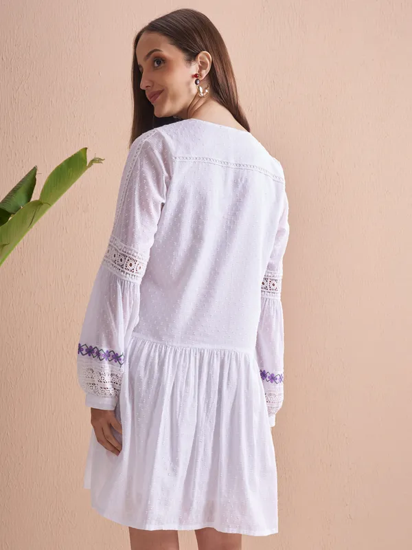 Embroidered Fit and Flare Dress