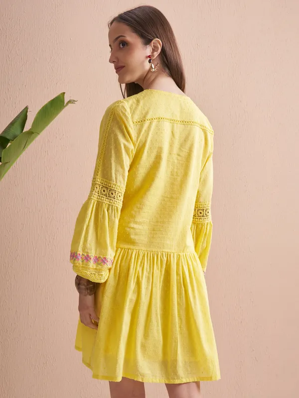 Embroidered Fit and Flare Dress