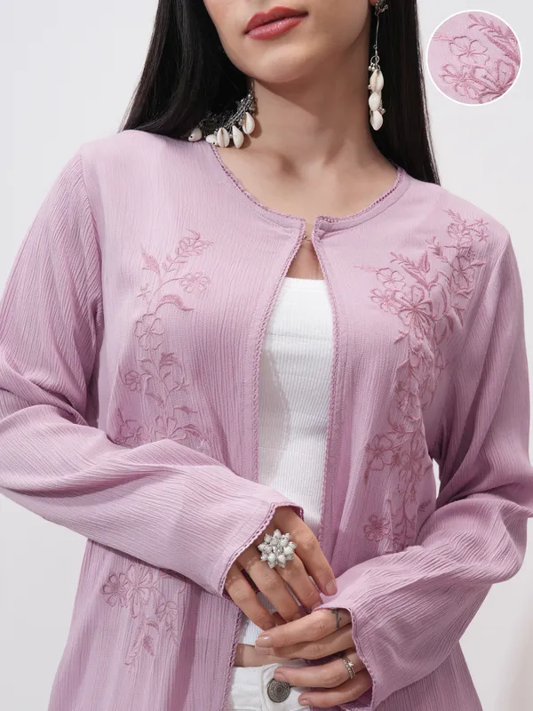 Women Embroidered Shrug