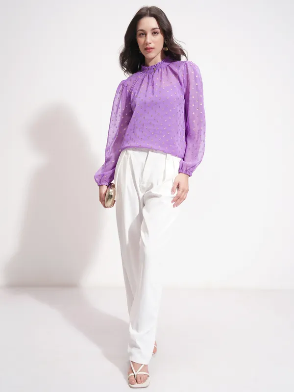 Embellished Shirt Style Top